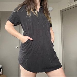 grey collared shirt dress with pocket size medium